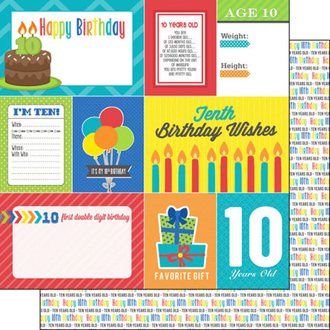 Scrapbook Customs 12x12 Paper -  10th Birthday Journal