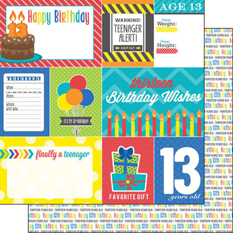 Scrapbook Customs 12x12 Paper -  13th Birthday Journal