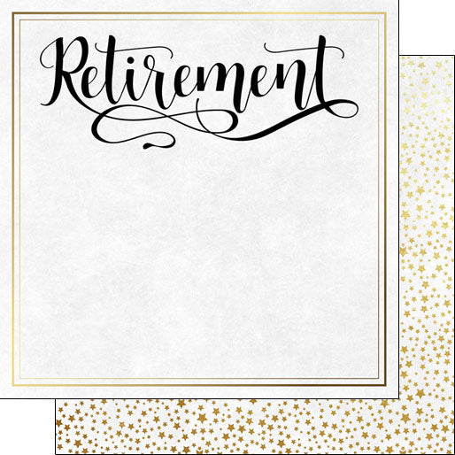 Scrapbook Customs 12x12 Paper -  Retirement Script