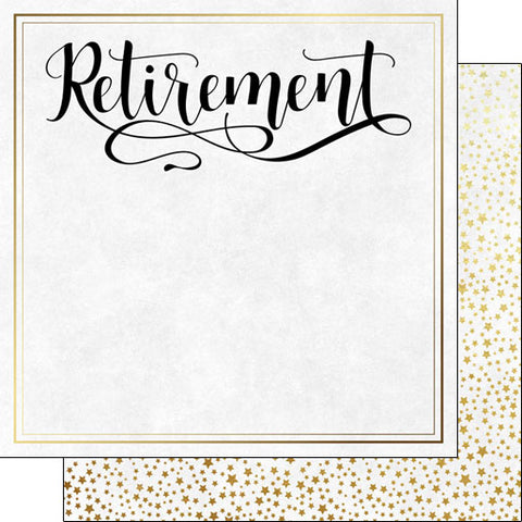 Scrapbook Customs 12x12 Paper -  Retirement Script