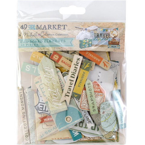49 and Market  Chipboard Sentiments - Travel Diaries