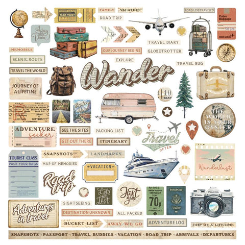 Photoplay 12x12 Stickers [Collection] - Travel Junque
