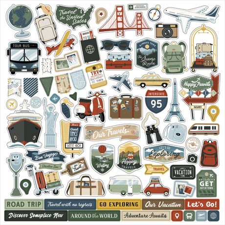 Echo Park 12x12  Stickers  [Collection] - It's Time To Travel