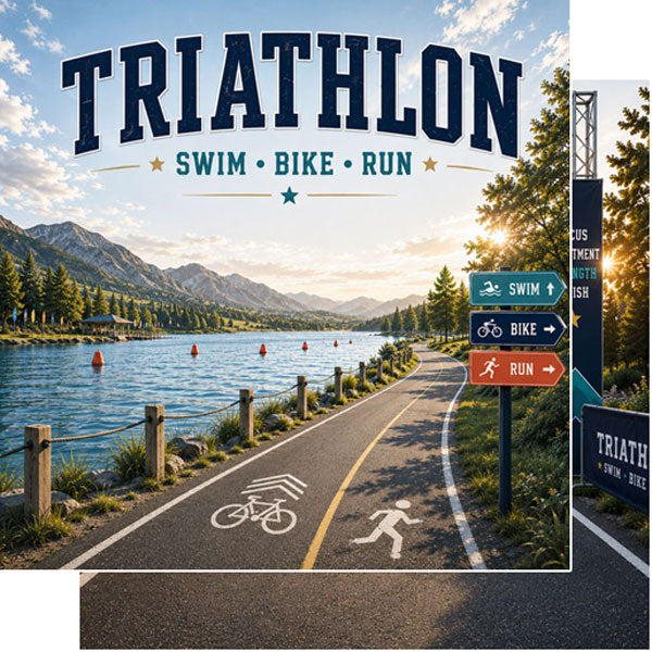 Scrapbook Customs 12x12 Paper - TriAthlon