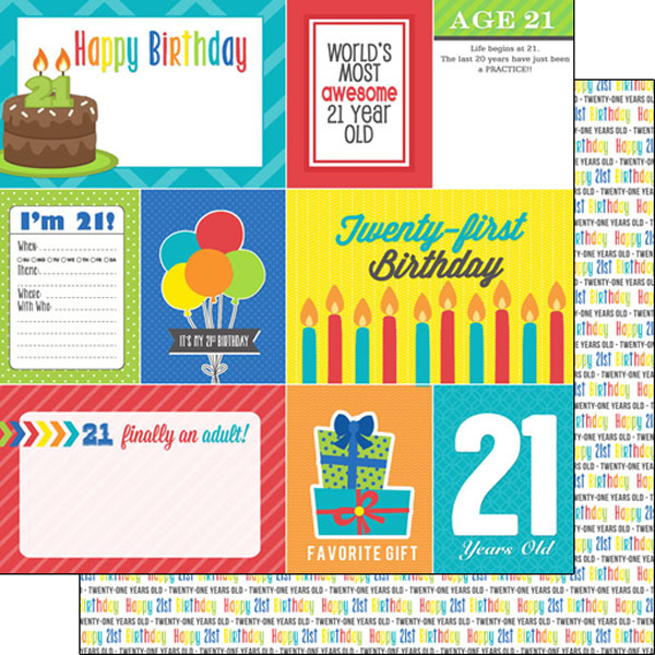 Scrapbook Customs 12x12 Paper -  21st Birthday Journal