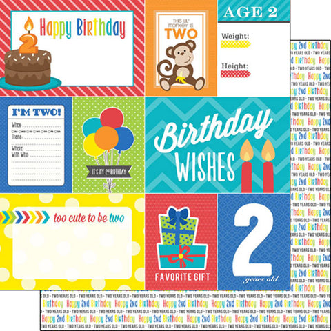 Scrapbook Customs 12x12 Paper -  2nd Birthday Journal (