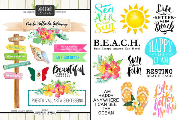 Scrapbook Customs Sticker -  Puerto Vallarta Getaway Stickers