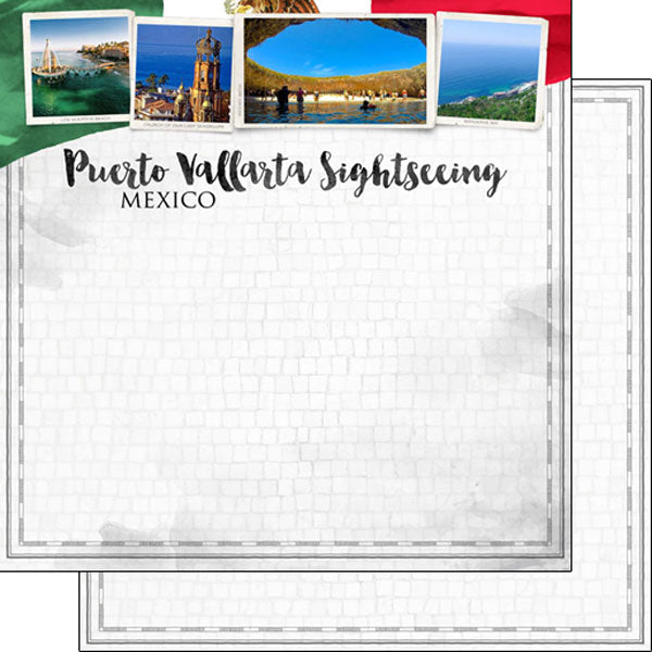 Scrapbook Customs 12x12 Paper - Mexico - Puerto Vallarta City Sights