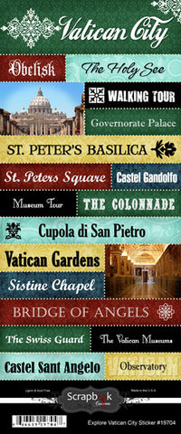Scrapbook Customs Sticker - Explore Vatican City Stickers