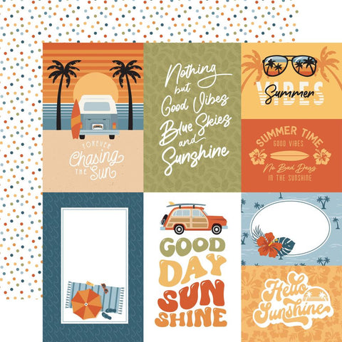 Echo Park 12x12 Paper - [Collection] - Summer Vibes - Multi Journaling Cards