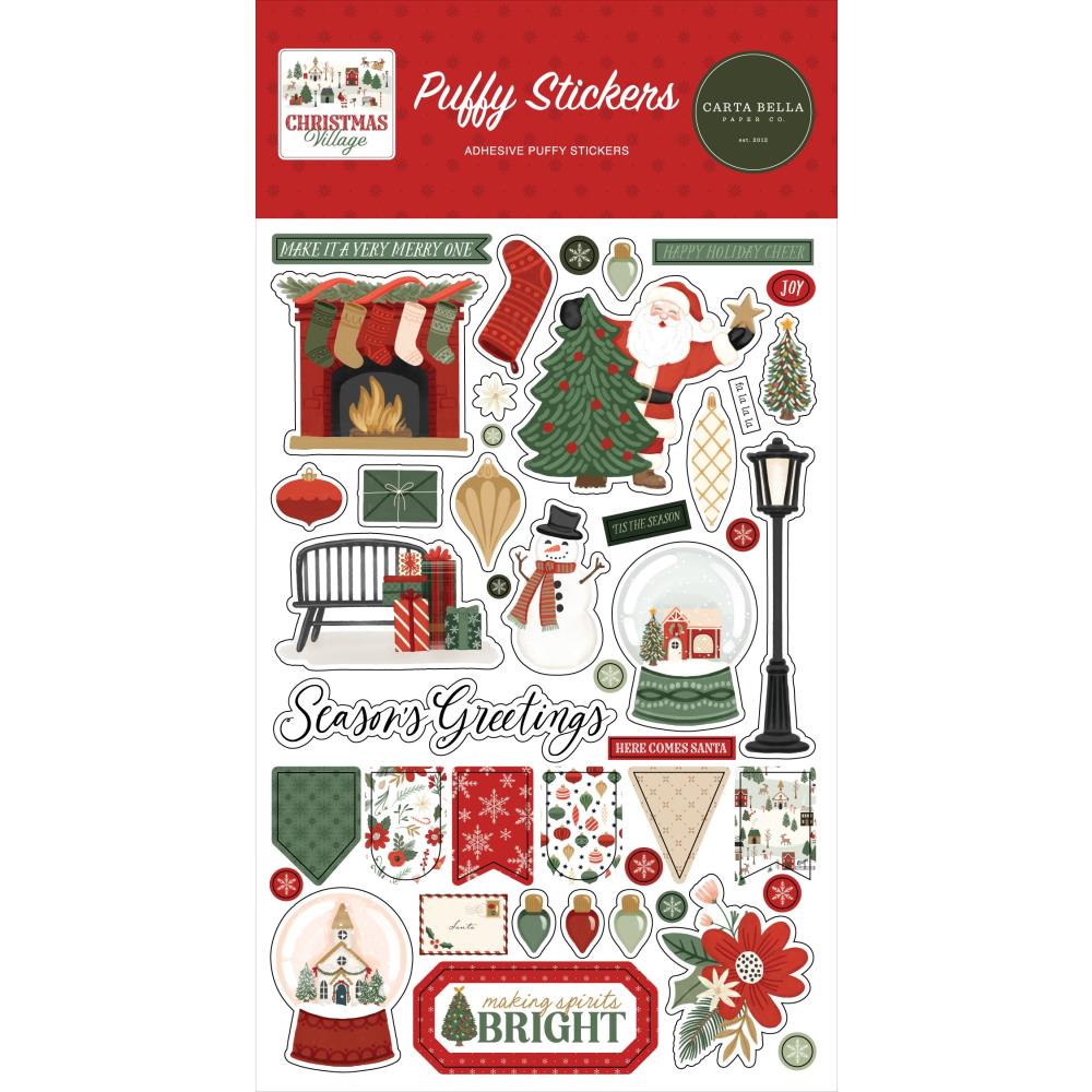 Carta Bella puffy Stickers - Christmas Village