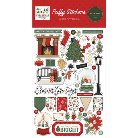 Carta Bella puffy Stickers - Christmas Village