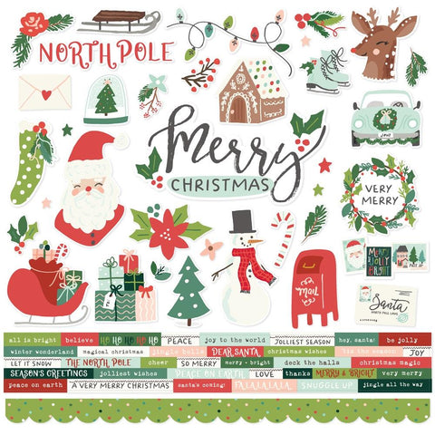 Simple Stories 12x12  Cardstock  Stickers  [Collection] - Santa's Village