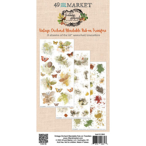 49 and Market 6x12 Sentiment Rub Ons Transfer sheet [Collection]  - Vintage Orchard Blendable