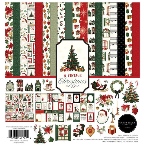 Carta Bella 12x12 Paper [Collection] - A Vintage Christmas