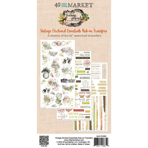 49 and Market 6x12 Sentiment Rub Ons Transfer sheet [Collection]  - Vintage Orchard Essentails