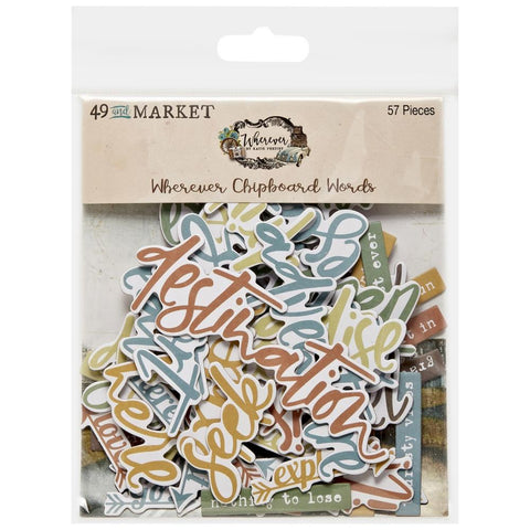 49 and Market Chipboard Word Set [Collection]  - Whereever Chipboard Words