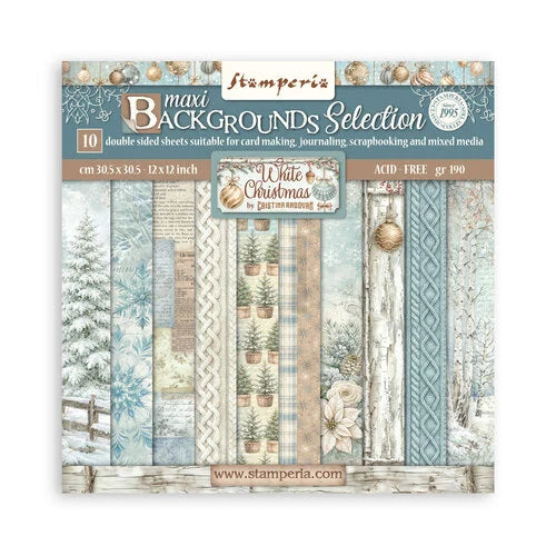 Stamperia 12x12 Paper [Collection] - White Christmas backgrounds