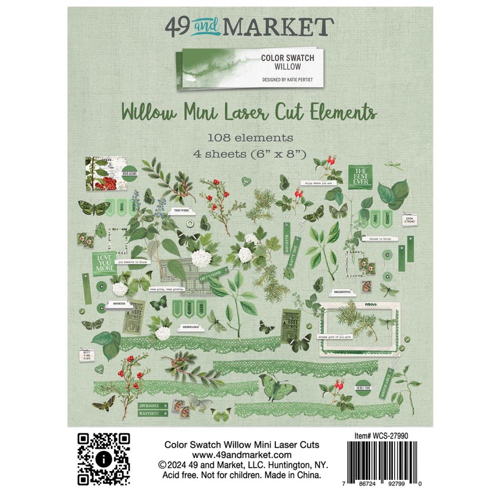 49 and Market  Mini Laser Cut Elements [Collection]  - Color Swatch Willow