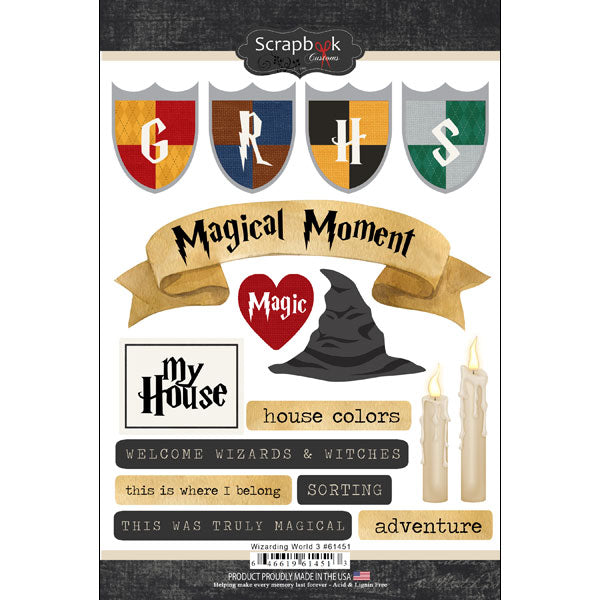 Scrapbook Customs  -  Wizarding World stickers