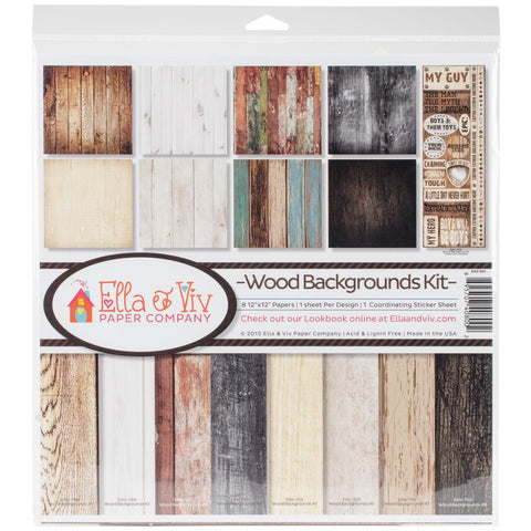 Ella & Viv 12x12 Collection Pack - [Collection] - Wood Backgrounds Kit