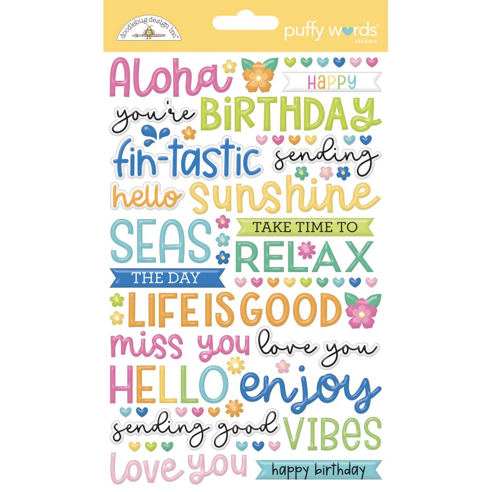 Doodlebug Design   Puffy Stickers - Summer Fun Word Puffy
