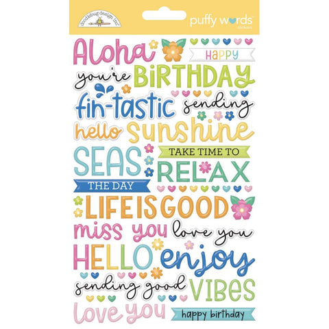 Doodlebug Design   Puffy Stickers - Summer Fun Word Puffy