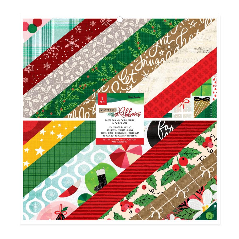 American Crafts [Vicki Boutin] 12x12 Papers -Wrapped In Ribbons