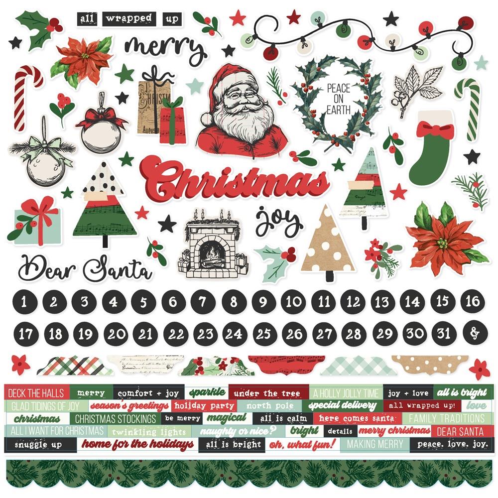 Simple Stories 12x12  Cardstock  Stickers  [Collection] - All Wrapped Up