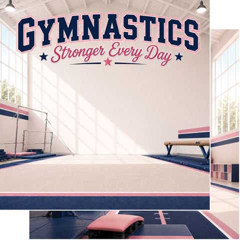 Scrapbook Customs 12x12 Paper - Gymnastics Girl