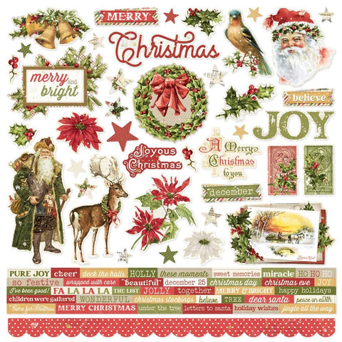 Simple Stories 12x12  Cardstock  Stickers  [Collection] - Simple Vintage Yuletide