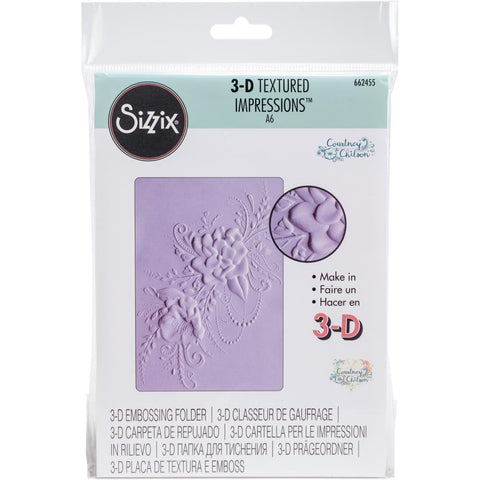 Sizzix 3-D Textured Impressions [Coutney Chilson] - Flower Heart Doodle