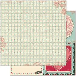 BoBunny 12x12 paper - [Collection] Love Letters - Tiles