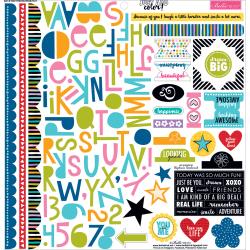 Bella BLVD. 12x12 Stickers - [Collection] - Treasures & Text -Just Add Color