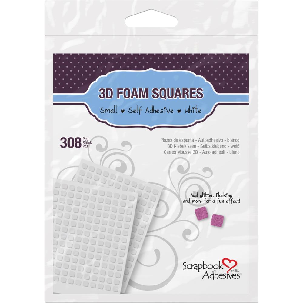 Scrapbook Adhesives - 3D Foam Squares - White - Small