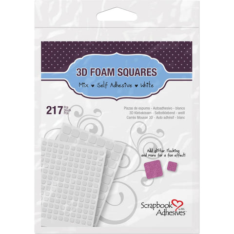 Scrapbook Adhesives - 3D Foam Squares - Mixed White