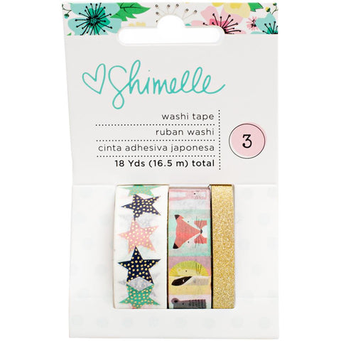 Shimelle Washi Tape With Gold Foil - 3 Pack