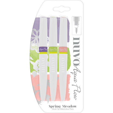 Nuvo Aqua Flow Brush Tip Watercolor Pens - Spring Meadow