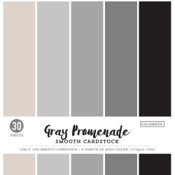 Colorbok 12x12 Smooth Cardstock - Gray Promenade 30 Sheets