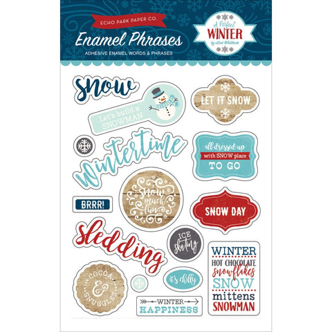 Echo Park Enamel Phrases - [Collection] - A Perfect Winter