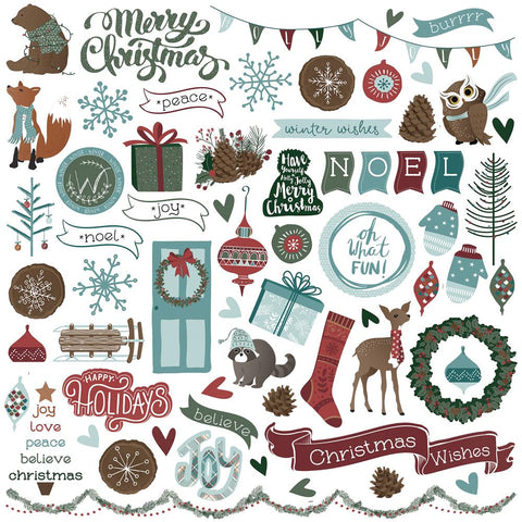 Photoplay 12x12 Stickers - #Think To Remember - Winter Meadow