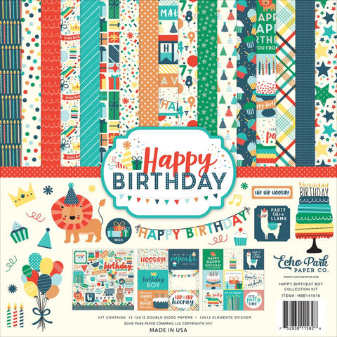 Echo Park 12x12 Paper - [Collection] - Happy Birthday Boy