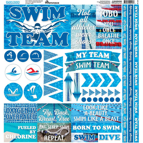 Reminisce 12x12 Cardstock Stickers - Swim Team
