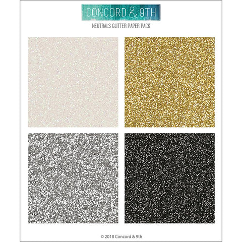 Concord & 9TH 6x6 Glitter Paper Pack - Neautrals