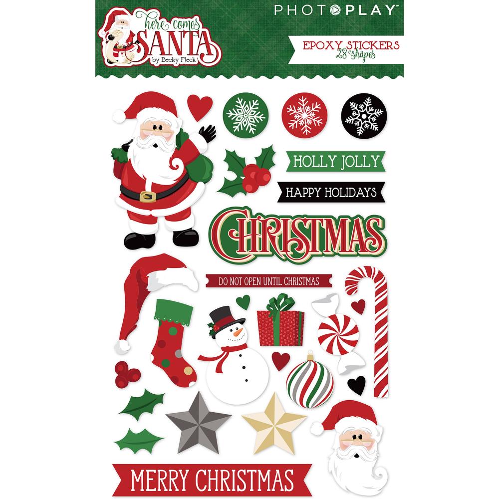 Photo Play Epoxy Stickers [Collection] - Here Comes Santa