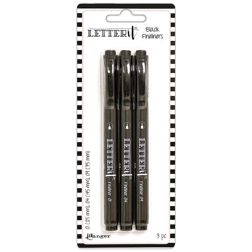 Ranger Letter It - Fineliner Pen Set 3/Pkg - Black