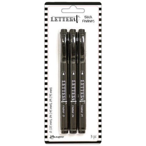 Ranger Letter It - Fineliner Pen Set 3/Pkg - Black