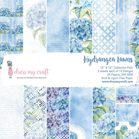 Dress My Craft 12x12 Paper [Collection] - Hydrangea Lawns