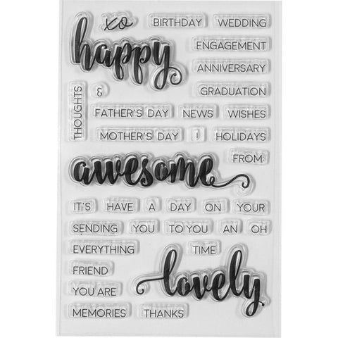Spellbinders Clear Stamps - Happy Sentiments