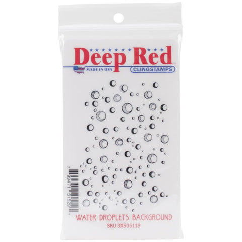 Deep Red Cling Stamp - Water Droplets Background